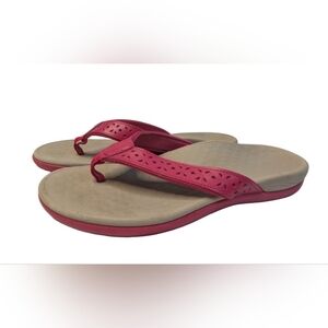 Vionic Tide Perf Sandals Pink Comfort Thong Flip Flops Orthoheel Women’s Size 7